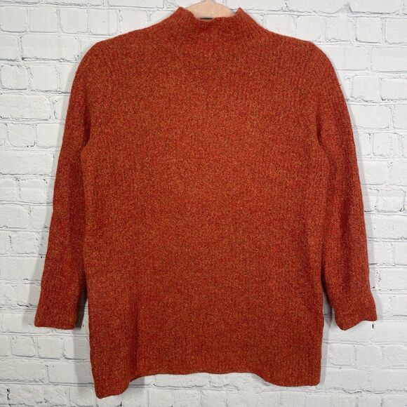 J Mclaughlin Sweater Women Small Wool Blend Burnt Orange Long Sleeve Soft Preppy - Picture 2 of 11